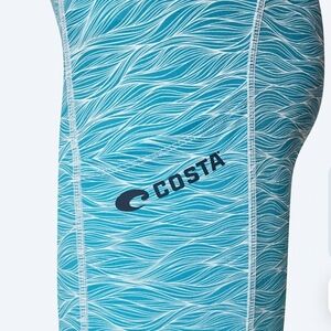 NWT!! Costa Women's Turquoise Wave Pattern Leggings Swells Gradient Size Xsmall